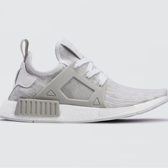 Adidas NMD XR1 Primeknit Glitch Camo Pearl Gray and White Sneakers Sz 9.5 - Picture 2 of 13